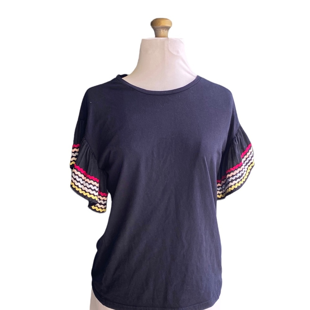 STELLA & DOT ‘Everly’ Flutter Ric Rac T-Shirt - Picture 3 of 7